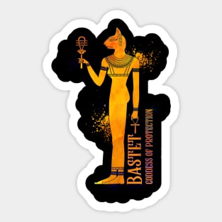 Egyptian goddess Bastet colored drawing Sticker
